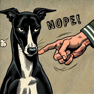 Chani der Whippet mag deinen Conent nicht