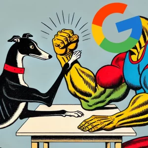 Chani der Whippet möchte Google besiegen