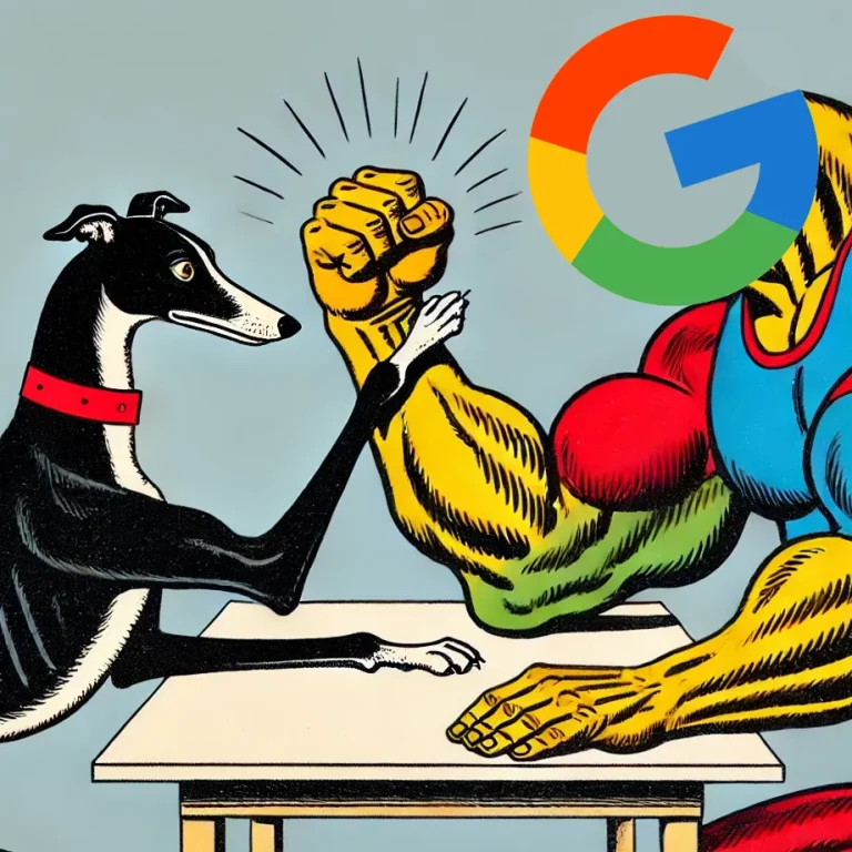 Chani der Whippet möchte Google besiegen