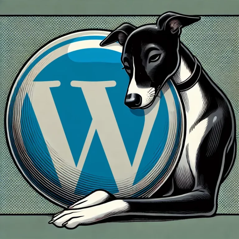 Chani der Whippet liebt Wordpress